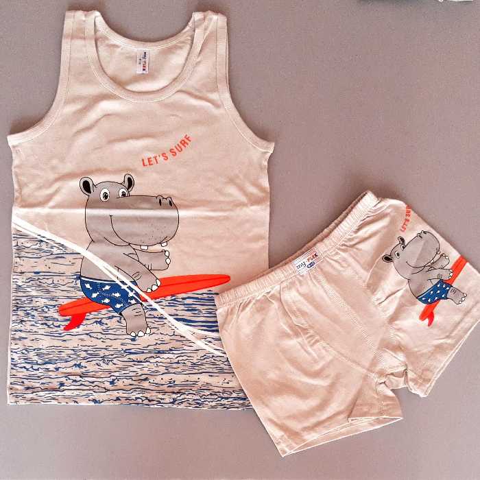 ست رکابی و شورتک پسرانه ترک صد در صد نخ پنبه درجه یک 