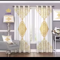 پرده پذیرایی دو قواره طرح اسلیمی کد S10585