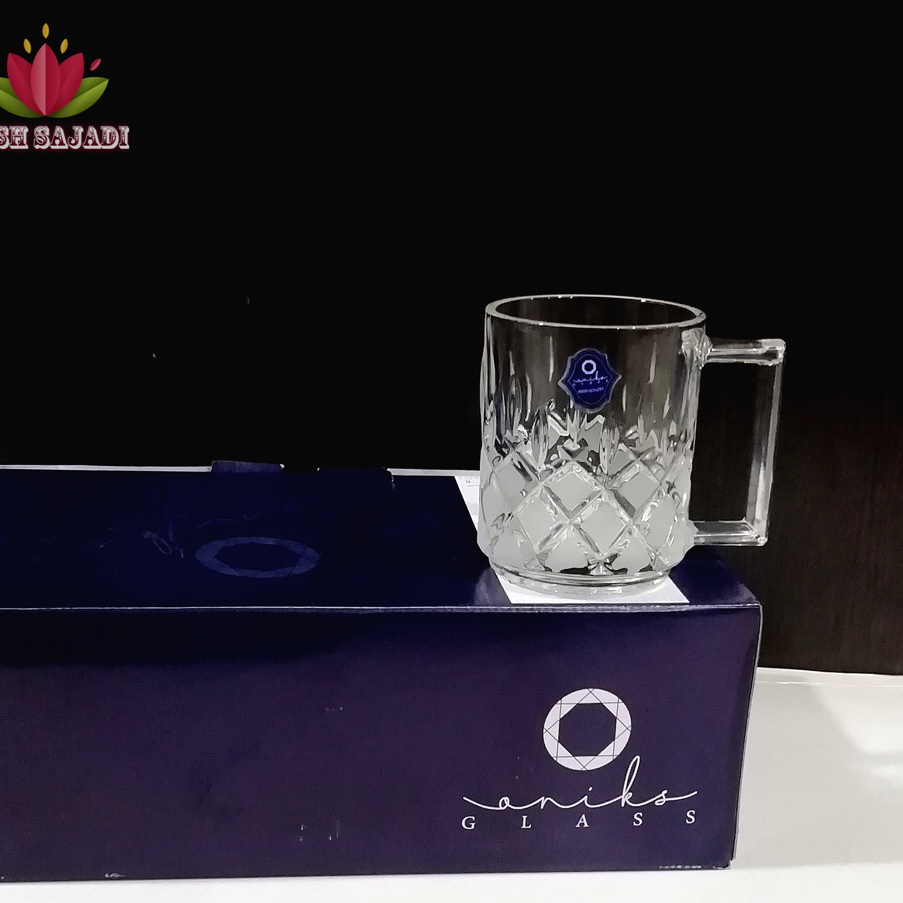 لیوان دسته دار شش عددی مات و براق طرح آنجلیکا
