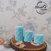 ست شمع استوانه گلدار