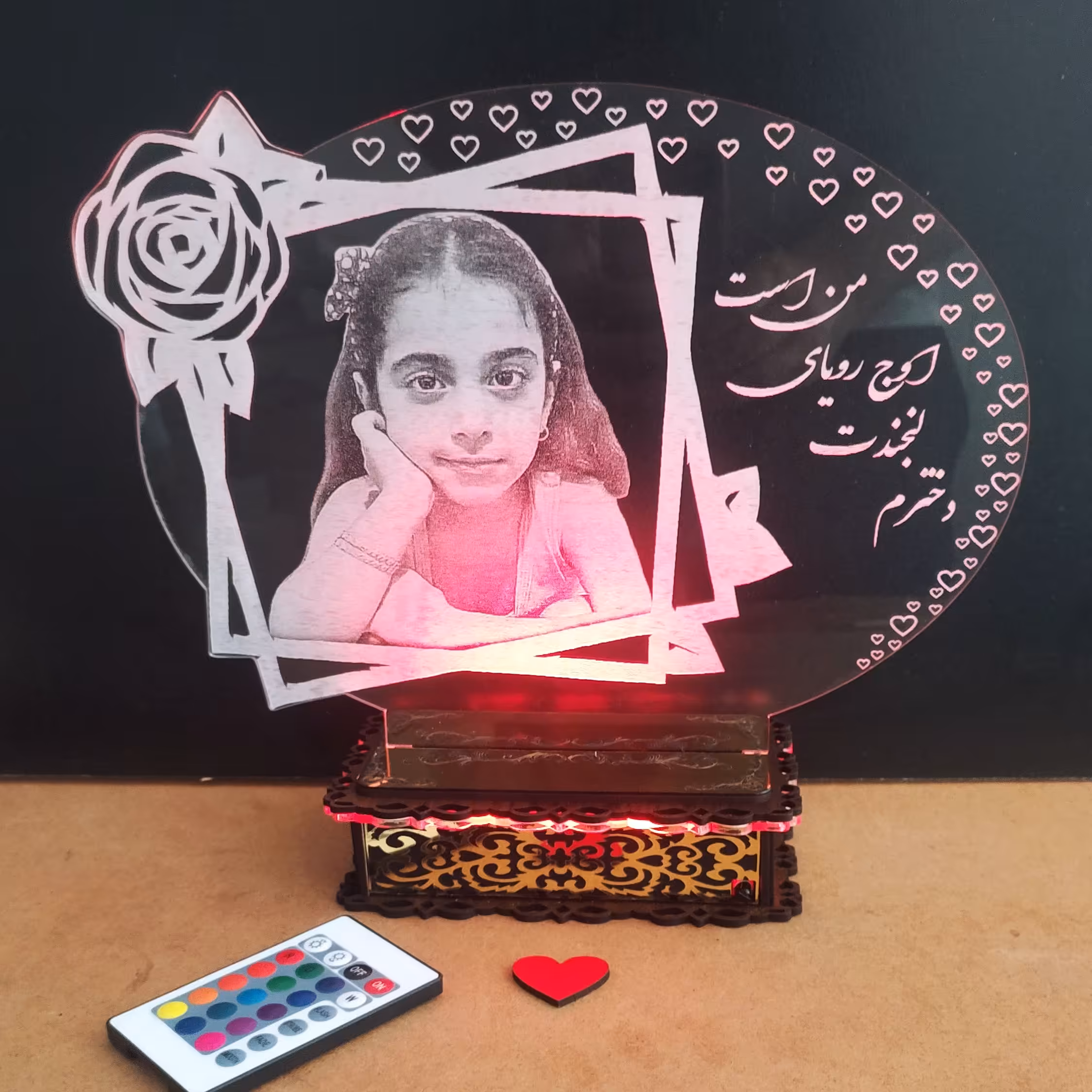 آباژور چهره (25سانت)  شانزده نور ریموت دار (پایه لاکچری)