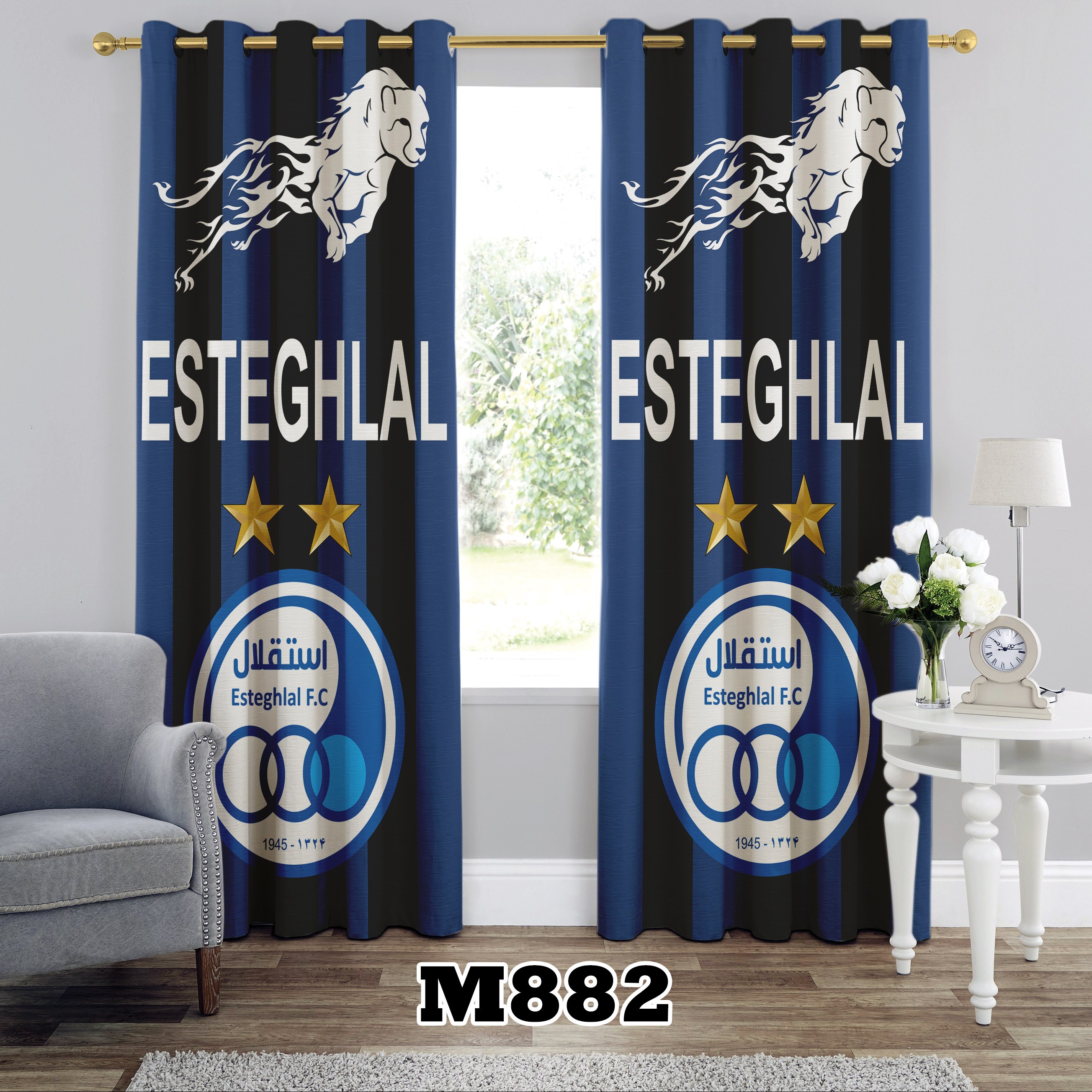 پرده چاپی طرح استقلال کد m882 تک قواره ارتفاع 300 عرض 140 سانت
