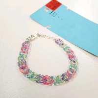 دستبند فانتزی رنگارنگ طرح کارتیه ، فری سایز قابل تنظیم