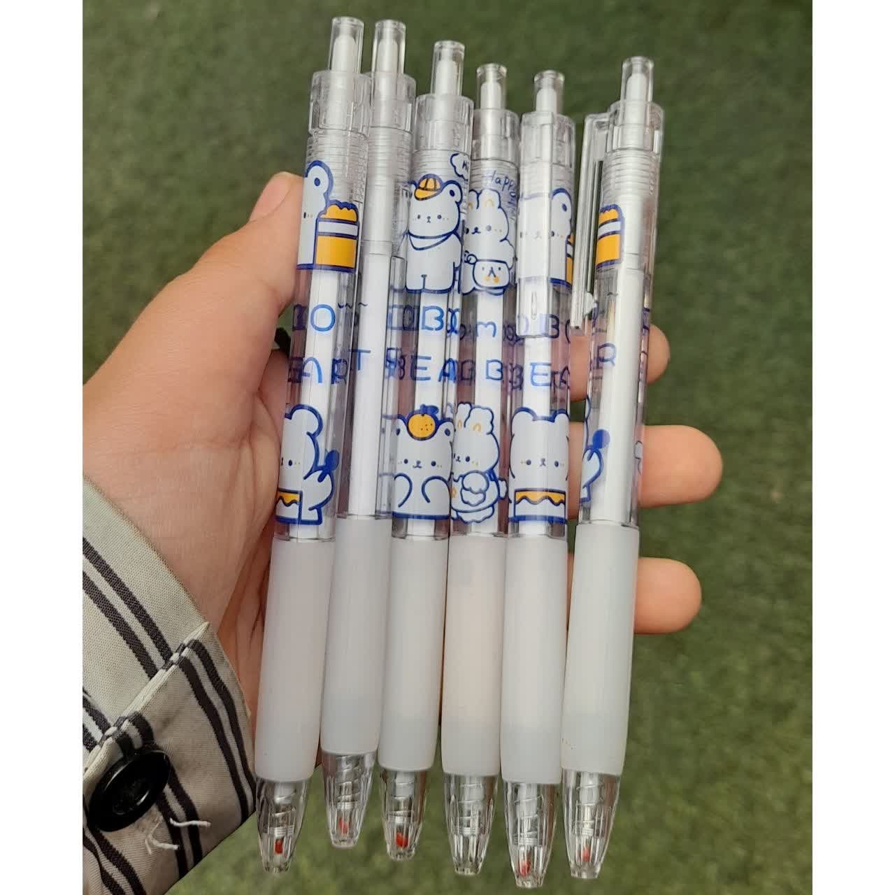 خودکار فشاری خرسی ابی و سفید 