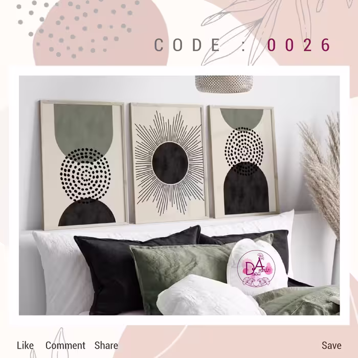 ست تابلو سه تایی طرح مینیمال درابعاد20در30