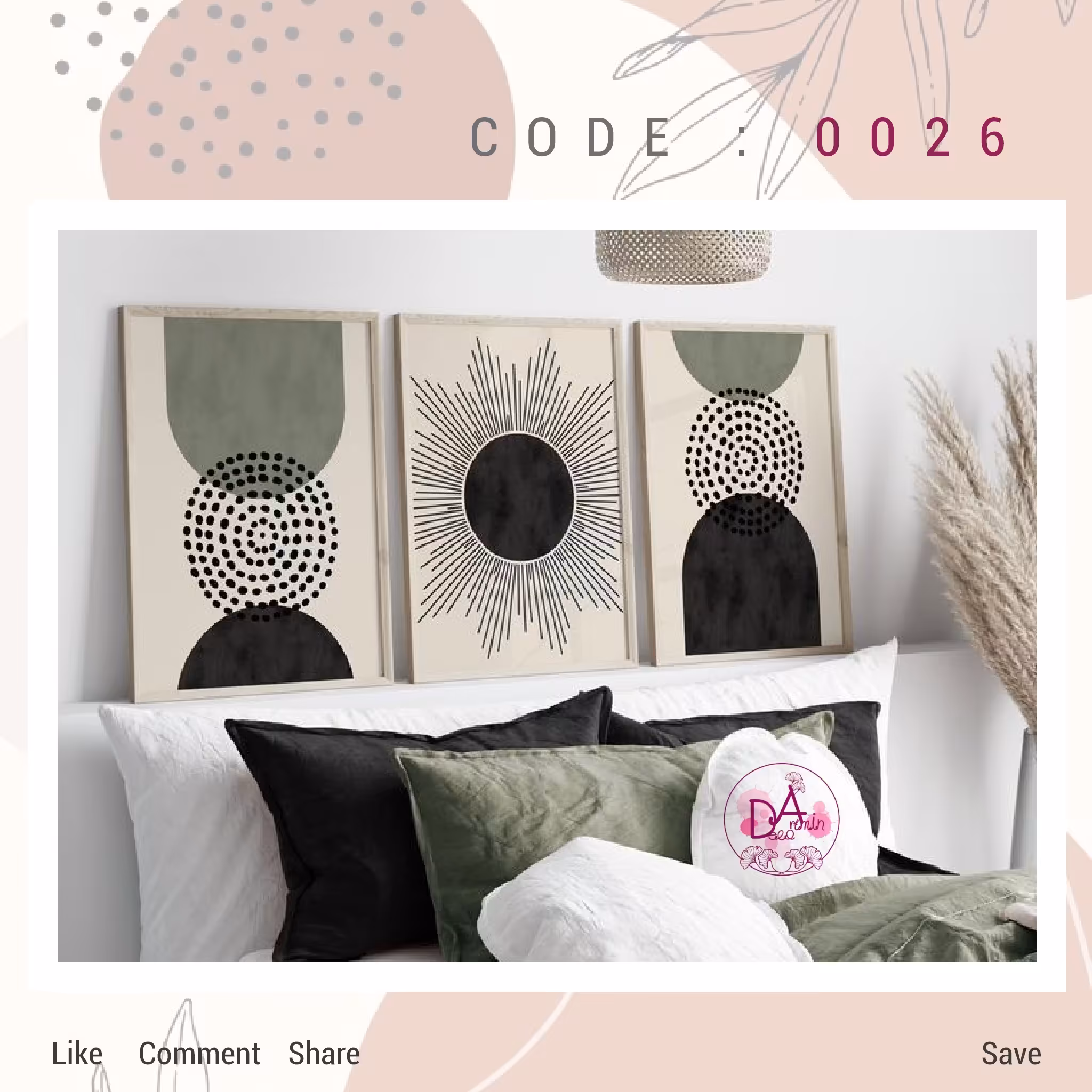 ست تابلو سه تایی طرح مینیمال درابعاد20در30