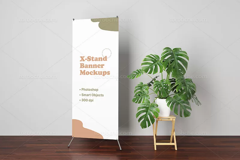 طرح موکاپ بنر استند لایه باز | گرافیک با طعم تربچه