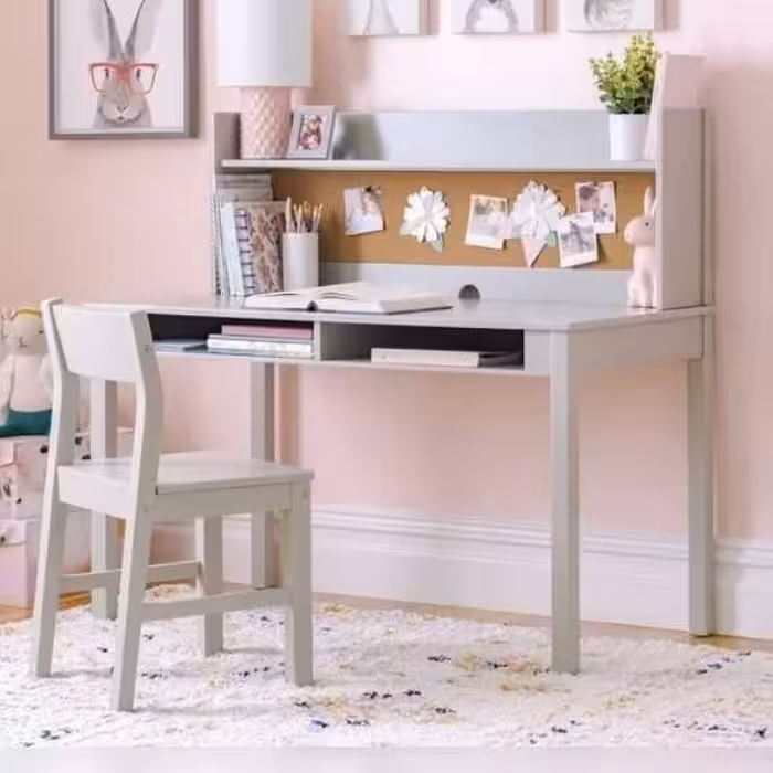 میزتحریر دخترانه ساده طوسی (بدون صندلی)،سایز120