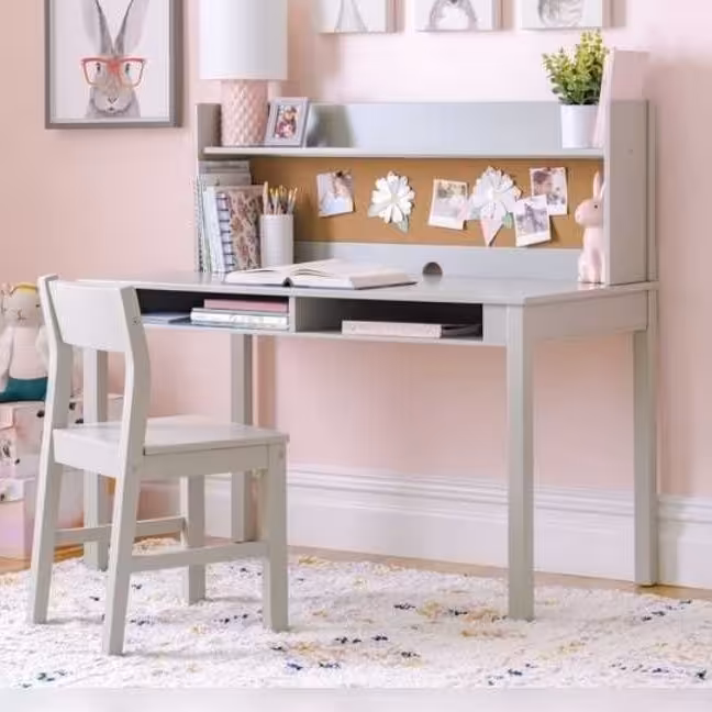 میزتحریر دخترانه ساده طوسی (بدون صندلی)،سایز120