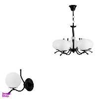 لوستر چشمه نور کد A1242/5+1-BK PRO بسته دو عددی