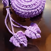 دوربافت هنگدرام تک رنگ یاسی