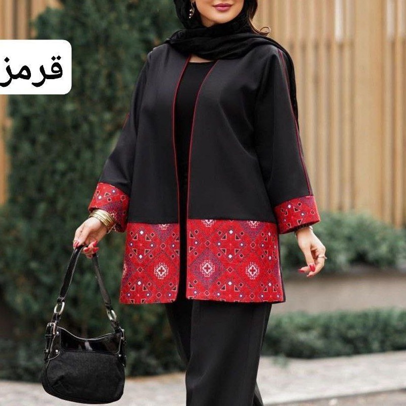 مانتو زنانه پرشیا با خرجکار سوزن دوزی هندی فری  تا48  ( ارسال رایگان و پیشتاز)