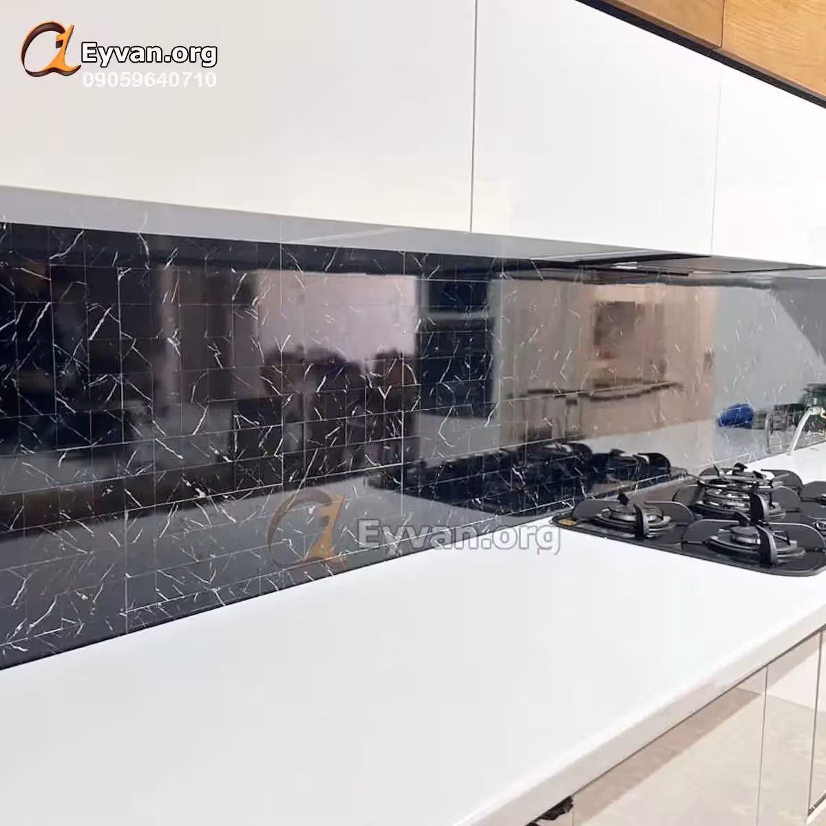 بین کابینتی چسبدار مشکی کد 20465