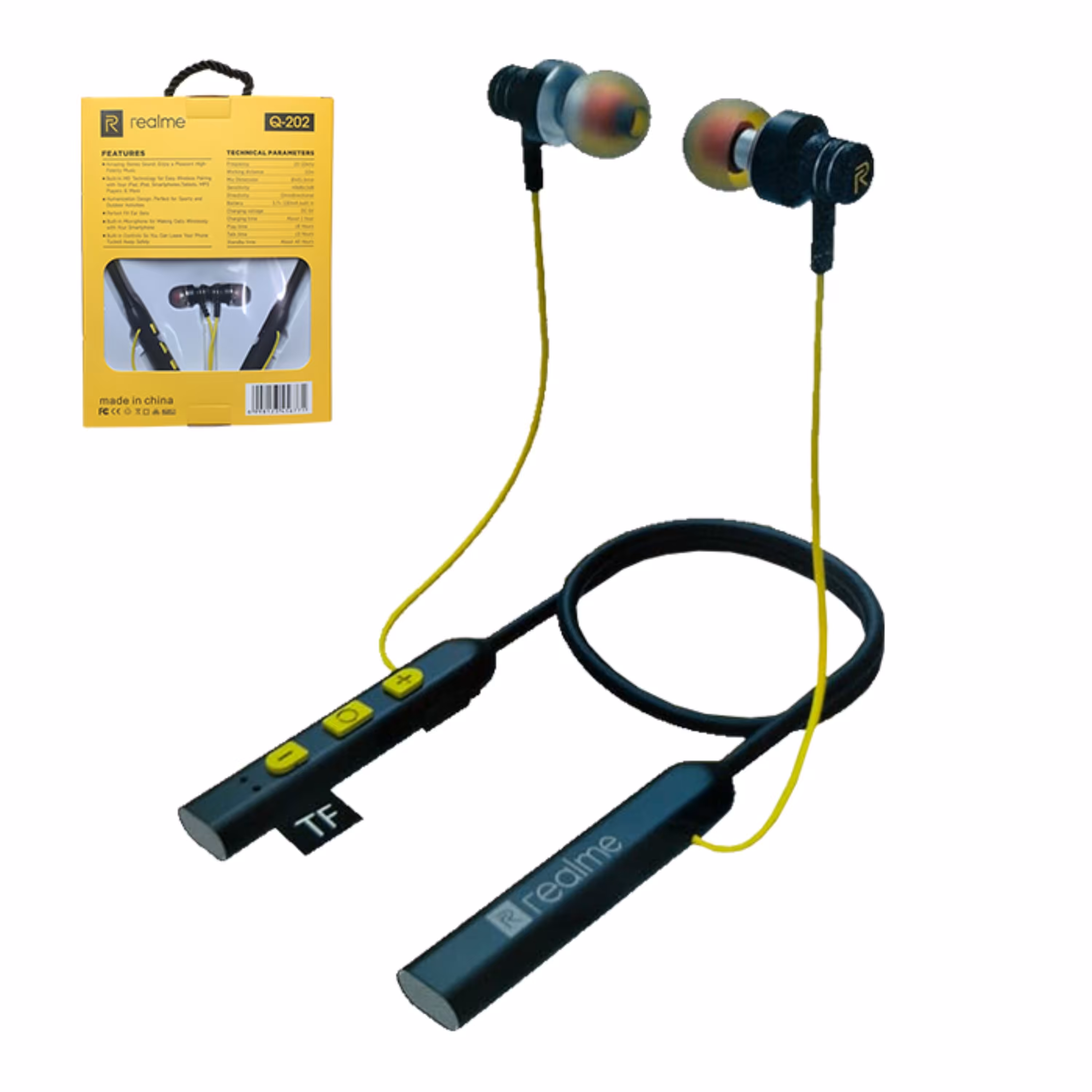 هندزفری  گردنی بلوتوث ریل می ورودی مموری میکرو  Q-202 Realme Q-202 Bluetoth Handsfree