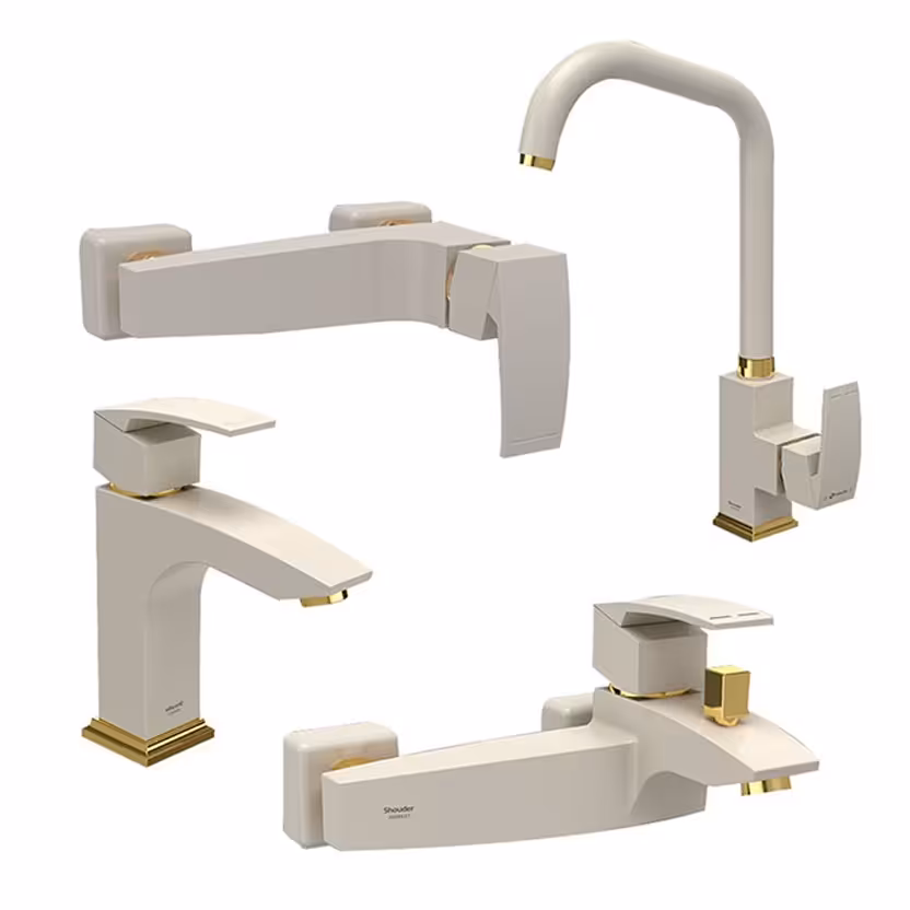 ست شیرآلات شودر مدل باواریا ( شیری طلا )