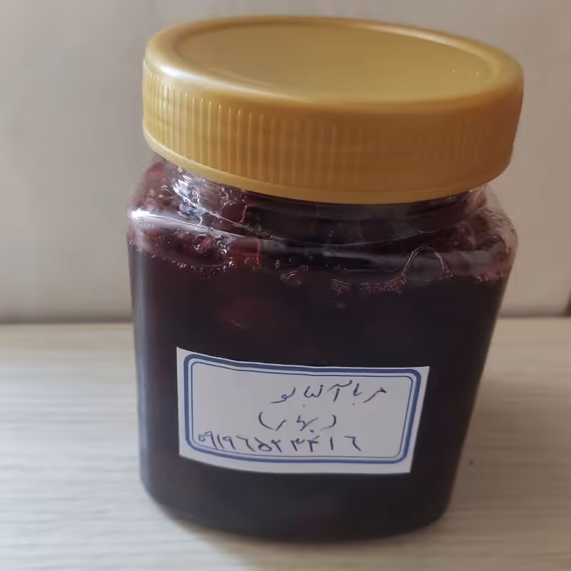 مربا آلبالو خانگی خوشرنگ و ارگانیک نیم کیلویی طبیعی امساله 