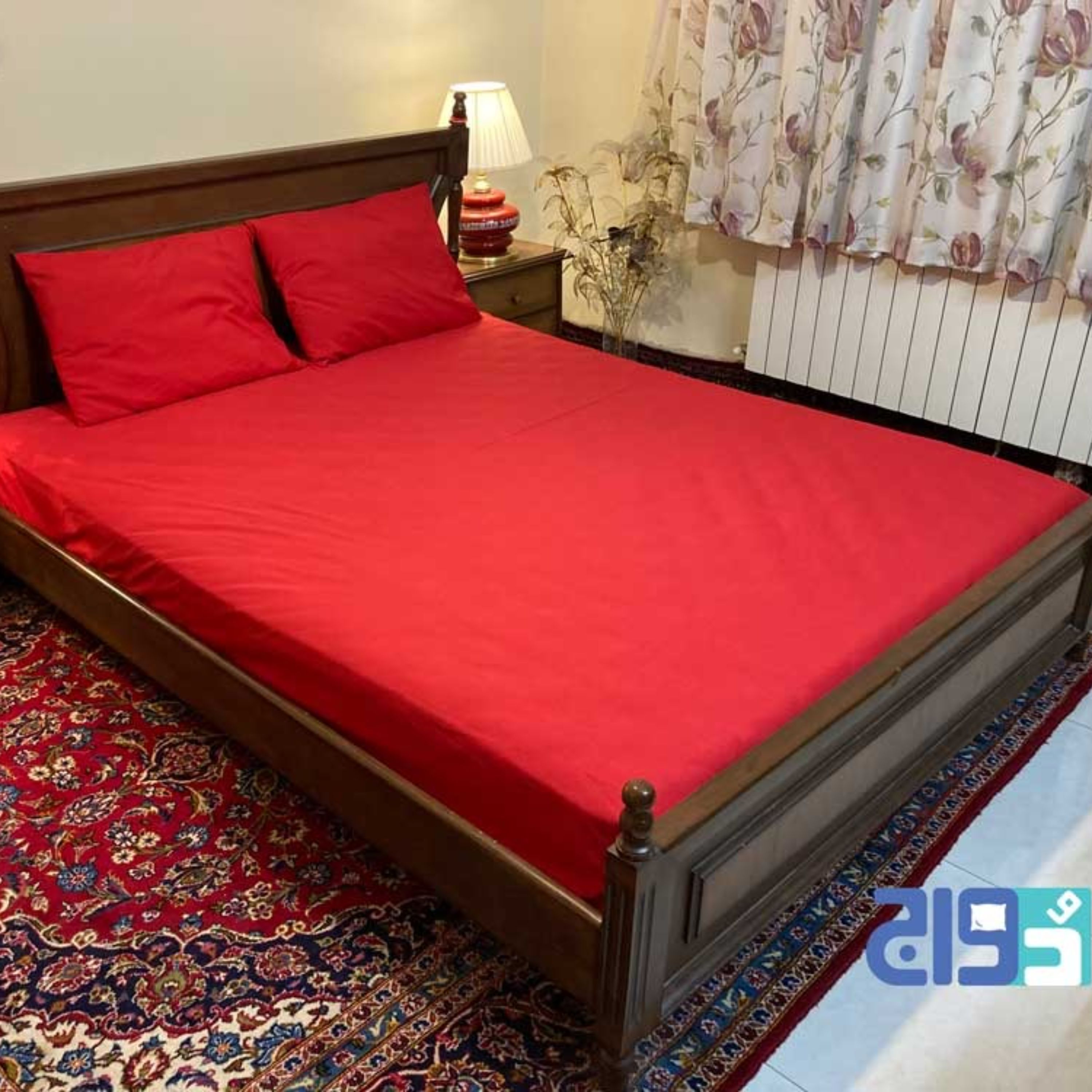 روتختی کشدار تترون ساده 2نفره عرض 160(رنگ قرمز)