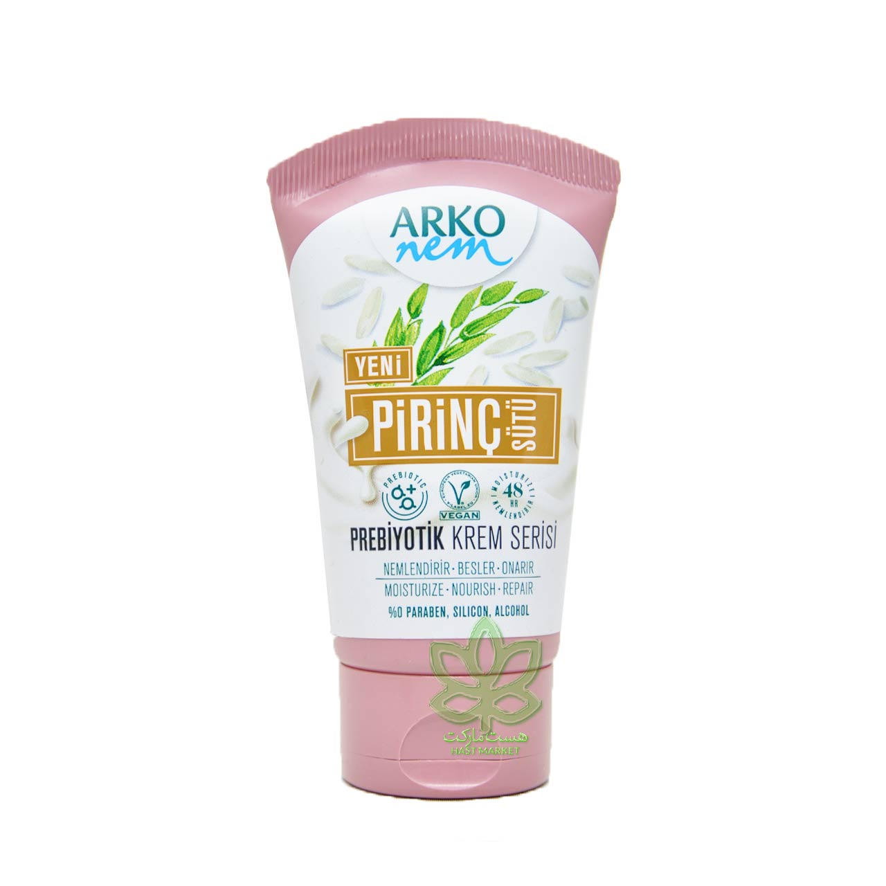 کرم مغذی دست مرطوب و ترمیم کننده شیر برنج 60 میل آرکو - arko