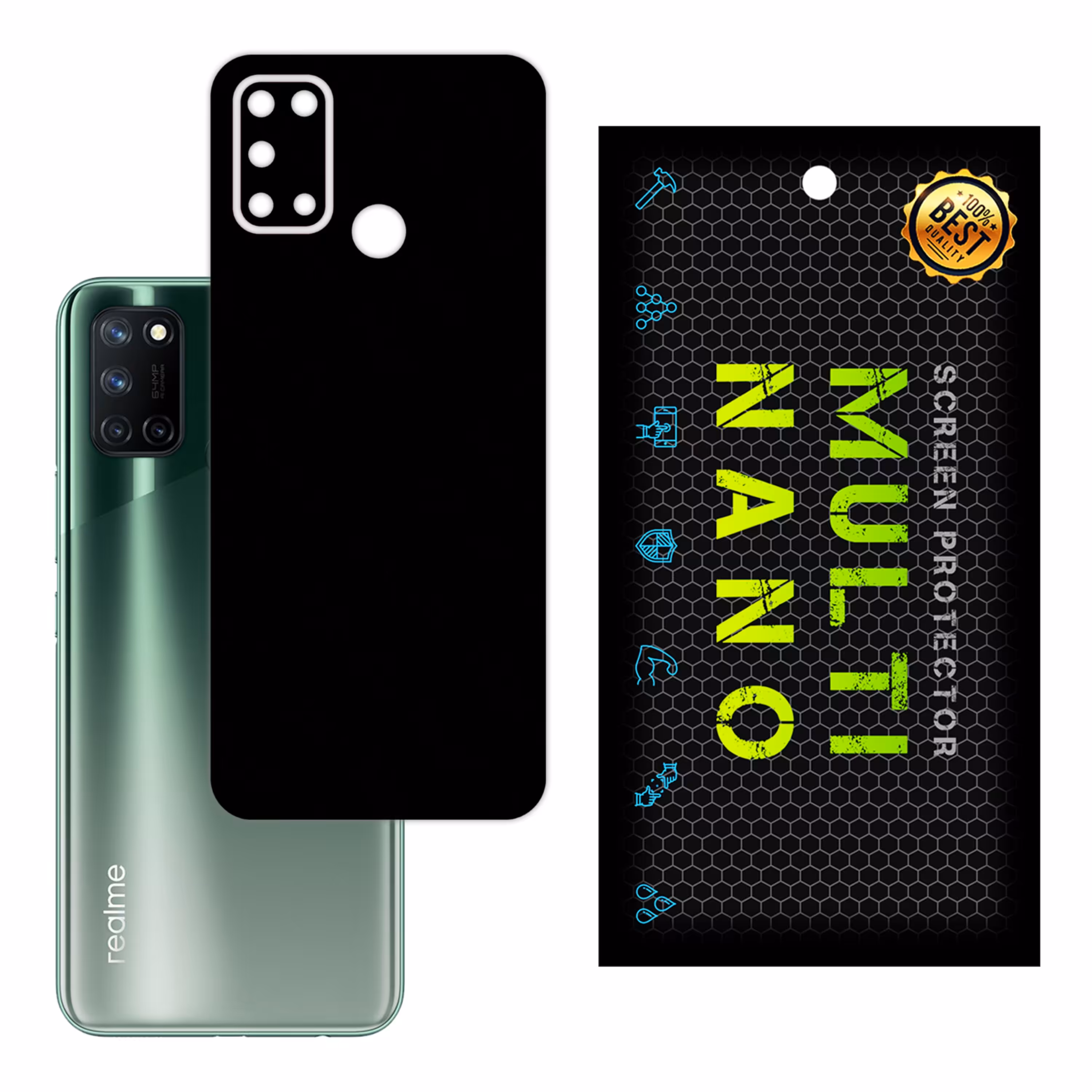 برچسب پوششی MultiNano مدل X-F1M-Black برای پشت موبایل  ریلمی7i