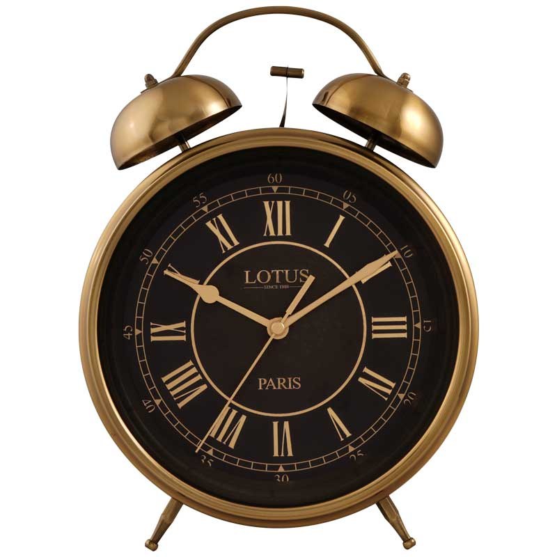 ساعت رومیزی آبکاری فلزی لوتوس کد B-700 آنتیک