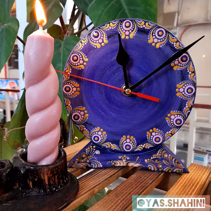 ساعت دیواری رومیزی دست ساز چوبی