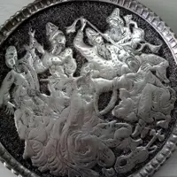 سینی مسی قلم زنی بزرگ 65 سانت