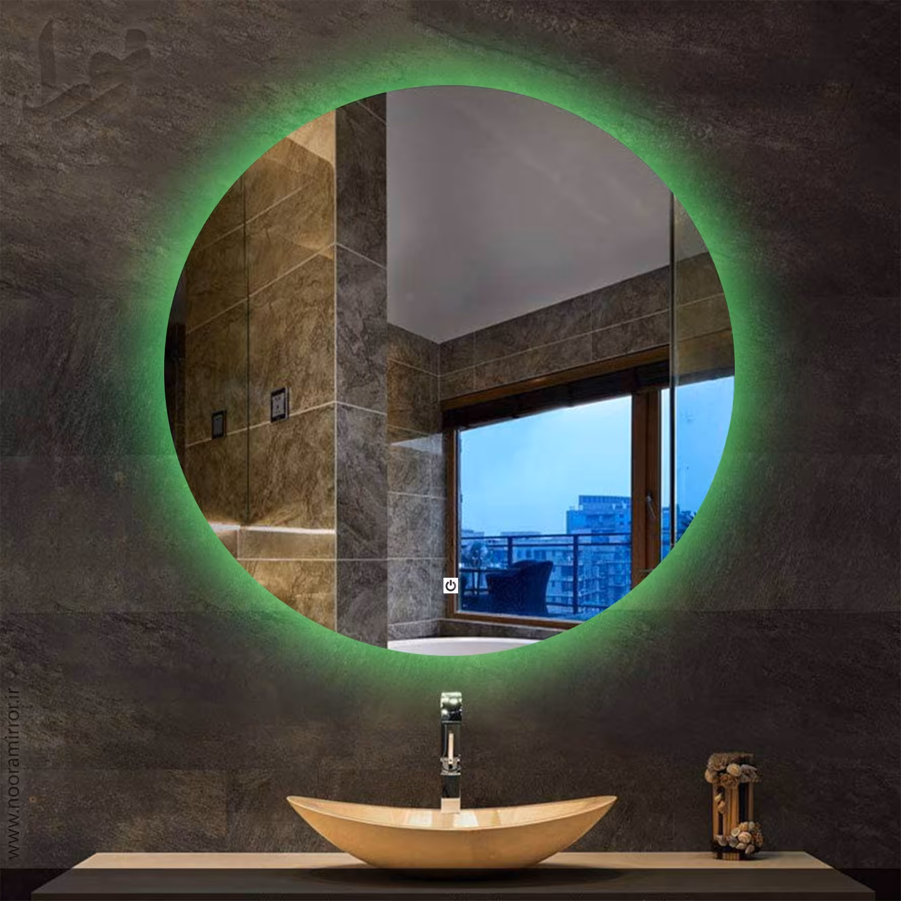 آینه هوشمند بکلایت نورا.دایره ای.16 رنگ.مجهز به کنترل از راه دور.قطر 70 سانت