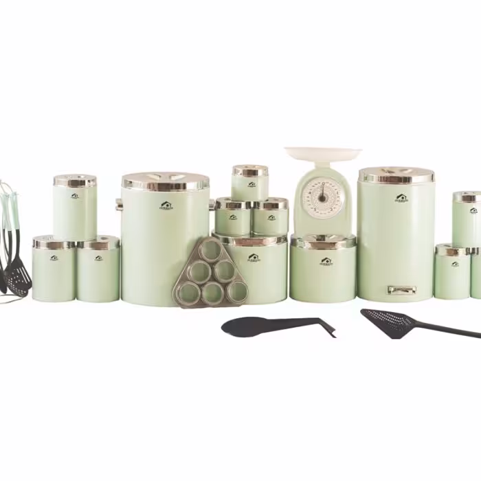 سرویس آشپزخانه 30 پارچه اورمزد Ourmazd سبز پاستیلی درب کروم