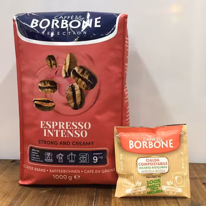 دانه قهوه بوربن اسپرسو اینتنسو یک کیلوگرم. Caffe Borbone Espresso Intenso 
