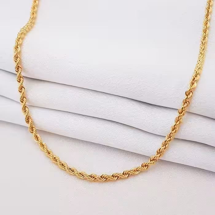 گردنبند بافت استیل طلایی و نقره ای مردانه و زنانه