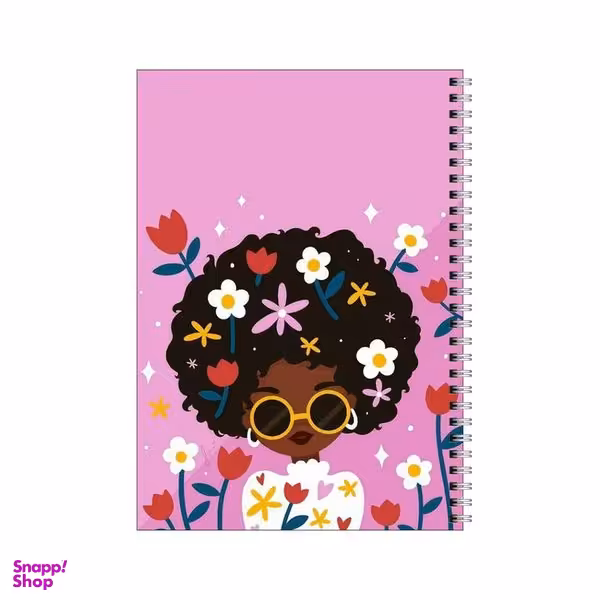 دفتر مشق 50 برگ بامبیلیپ طرح دختر عینکی در میان گل ها کد 1610598