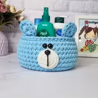 باکس نظم دهنده و سیسمونی کودک تریکو مدل خرس ابی