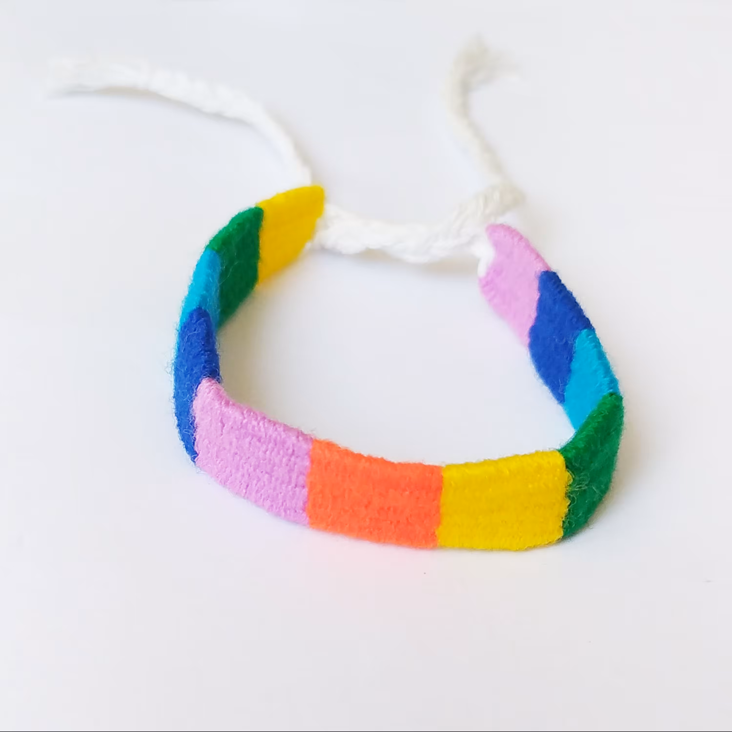 دستبند و پابند بافت مدل رنگین کمان