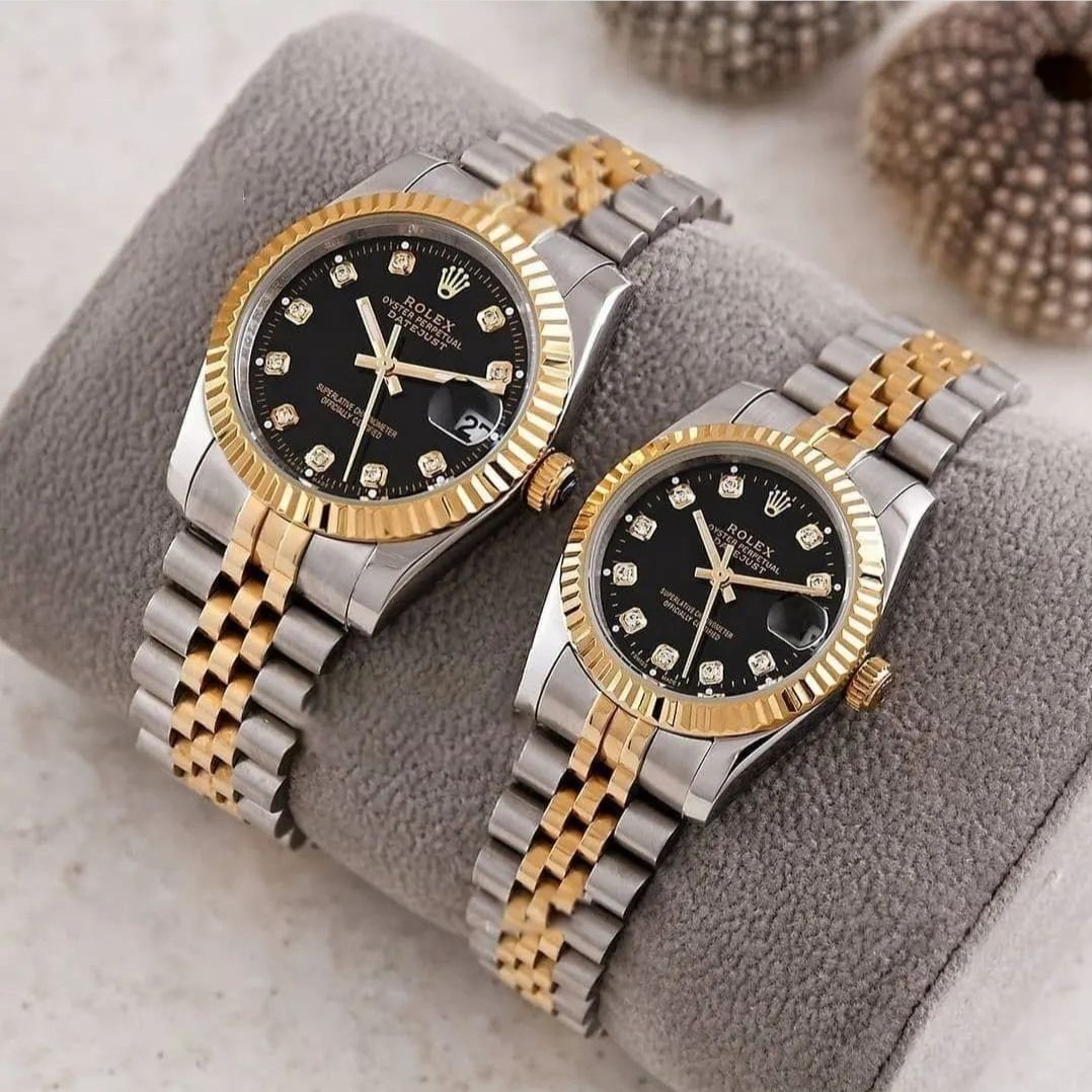 ساعت ست زنانه مردانه  رولکس Rolex صفحه مشکی