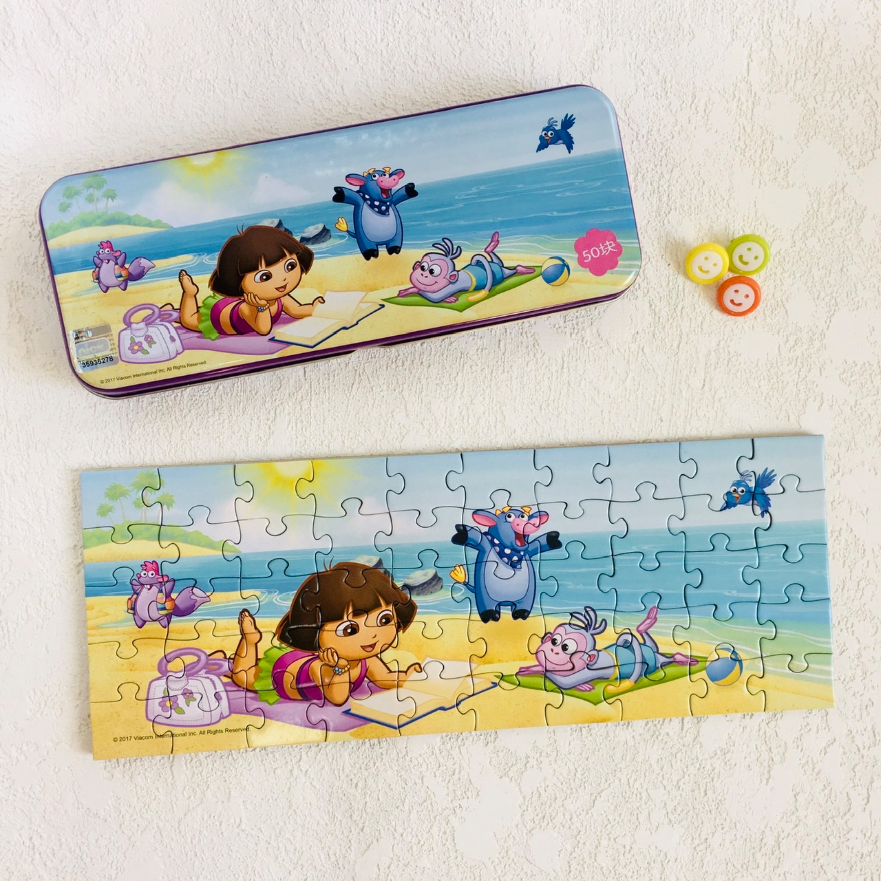 پازل  50 تکه جامدادی دار طرح دختر  باهوش