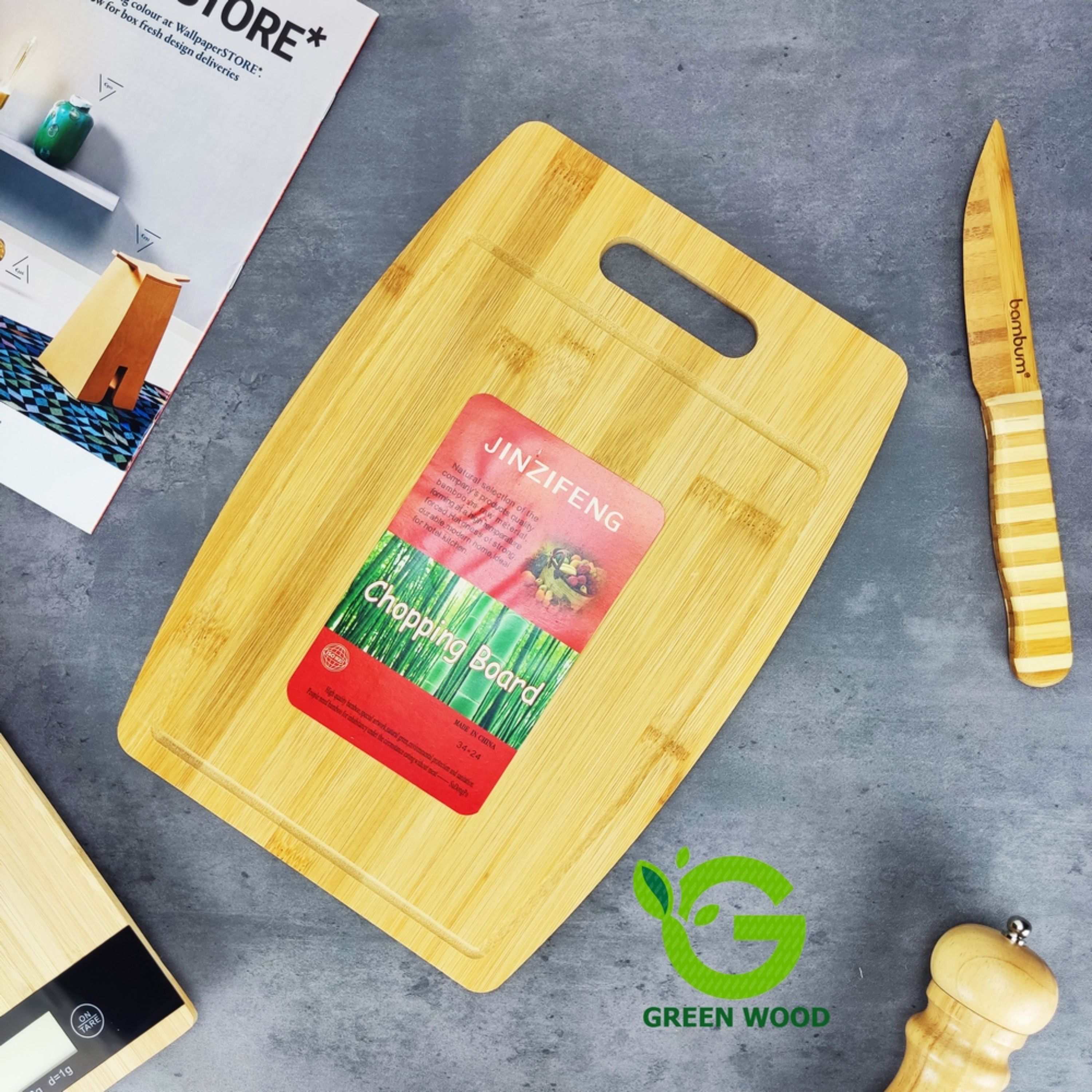 تخته برش گوشت چوبی بامبو کد Gw130601015