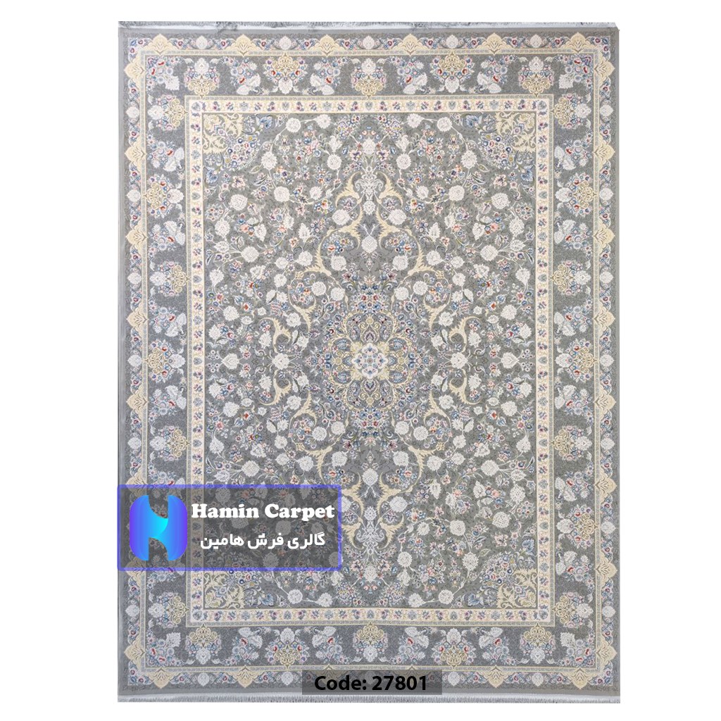 فرش 9 متری 1200 شانه تراکم 3600  نخ اکلریک گل برجسته کد  AR27801