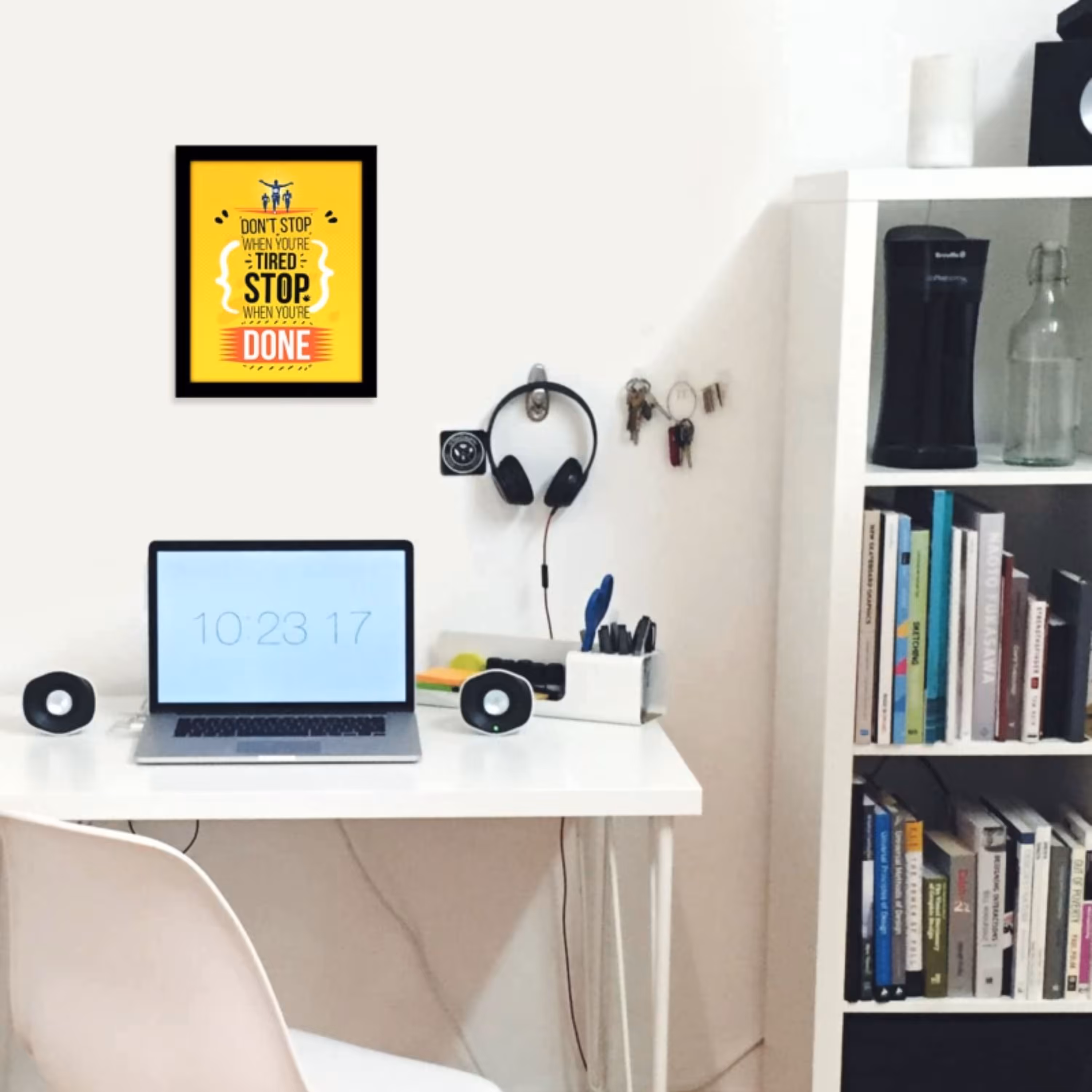 تابلو دکوراتیو انگیزشی ایستادن فقط در زمان پایان