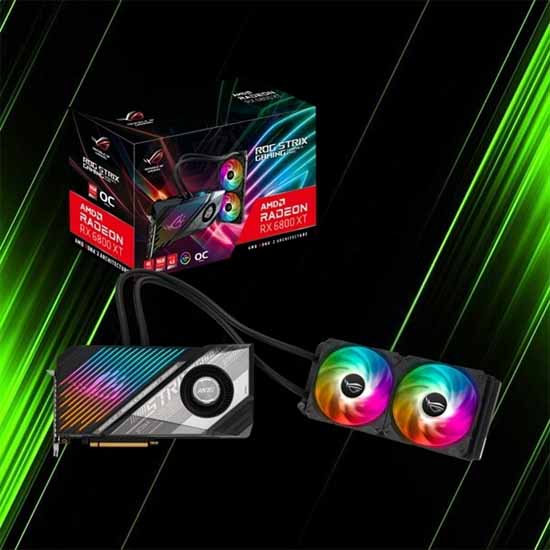 خرید کارت گرافیک ایسوس Graphics ASUS ROG STRIX Radeon RX 6800 XT 16GB LC OC با بهترین قیمت