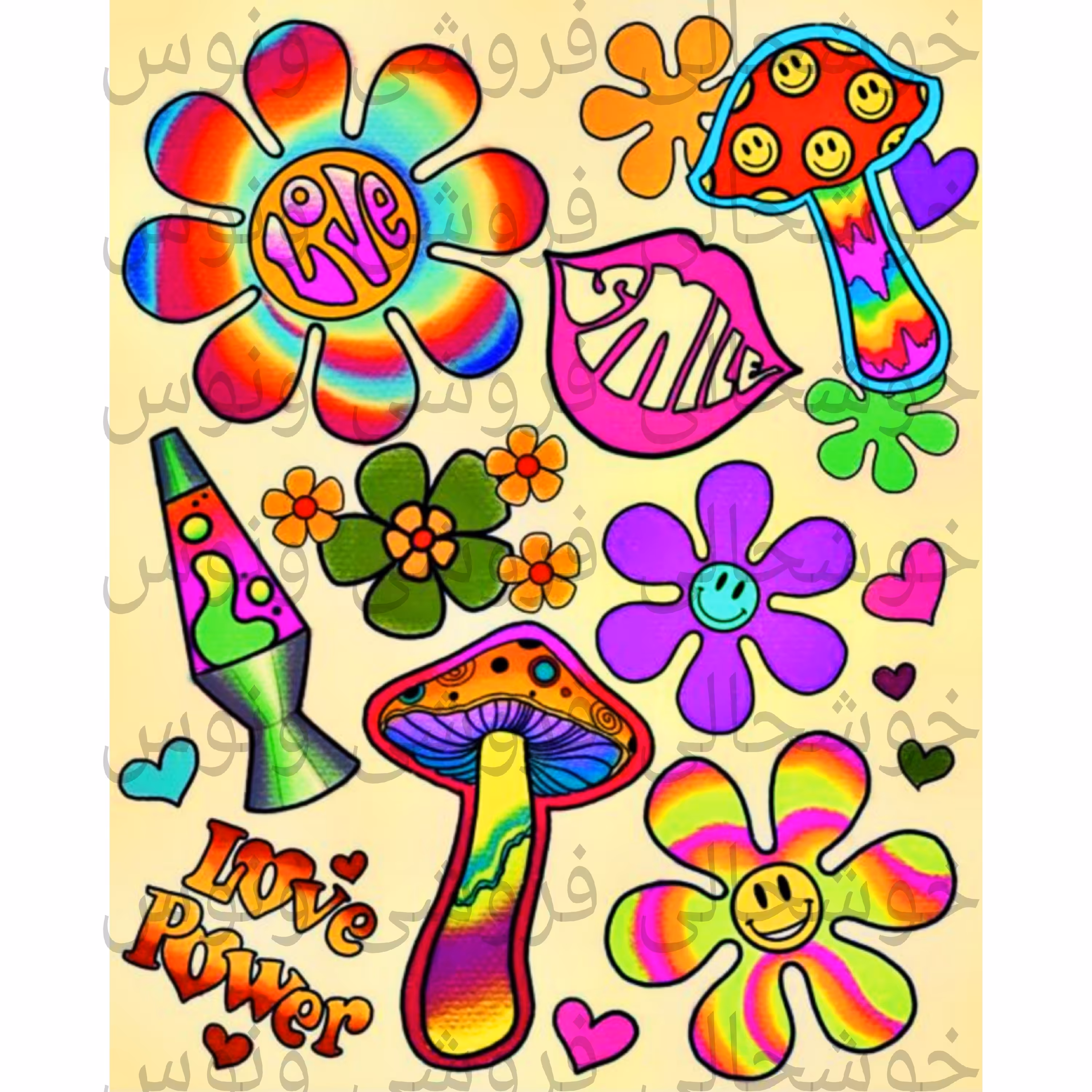 استیکر چشم گل بابونه رنگین کمانی خاص