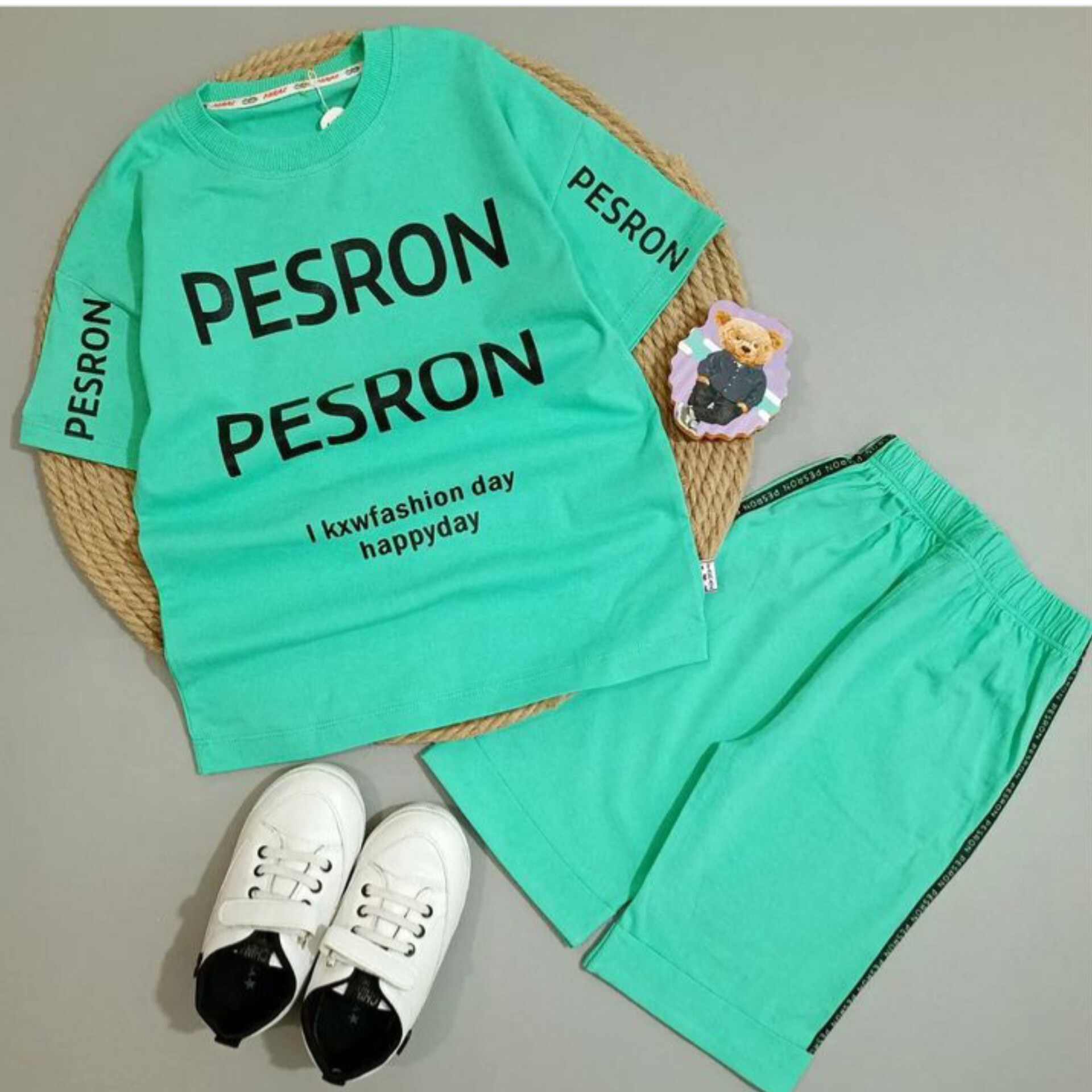 تیشرت شلوارک نخ پنبه -تیشرت شلوارک آبی-تیشرت شلوارک سایز 50و55-تیشرت شلوارک بچه گانه