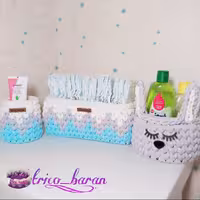 پک ست سه تیکه سیسمونی تریکو پسرانه - سبد زیکزاک و خرگوشی