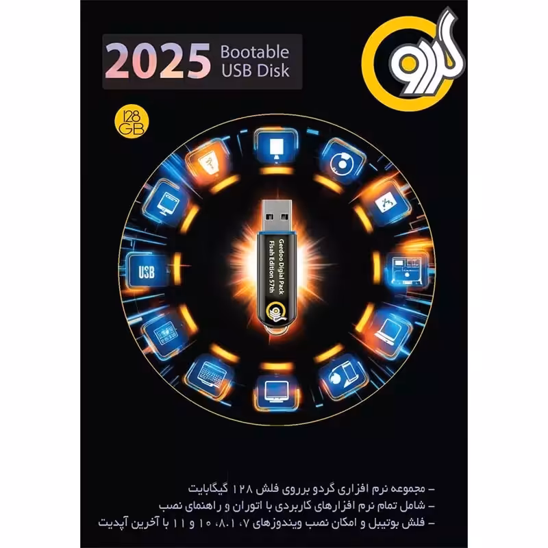 مجموعه نرم افزار گردو Gerdoo Pack 2025 USB Flash 128gbGerdoo Pack 2025 USB Flash 128gb