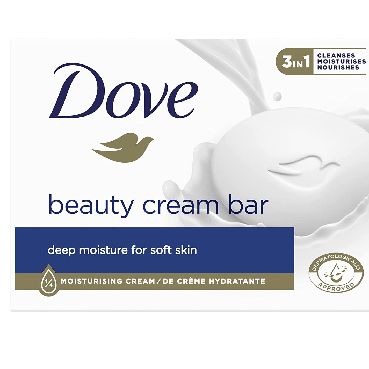 صابون شیر داو  اصل Dove روشن کننده و نرم کننده پوست صورت و بدن وزن  90 گرم 


