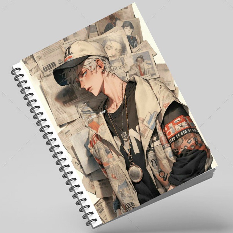 دفتر سیمی طرح gray boy