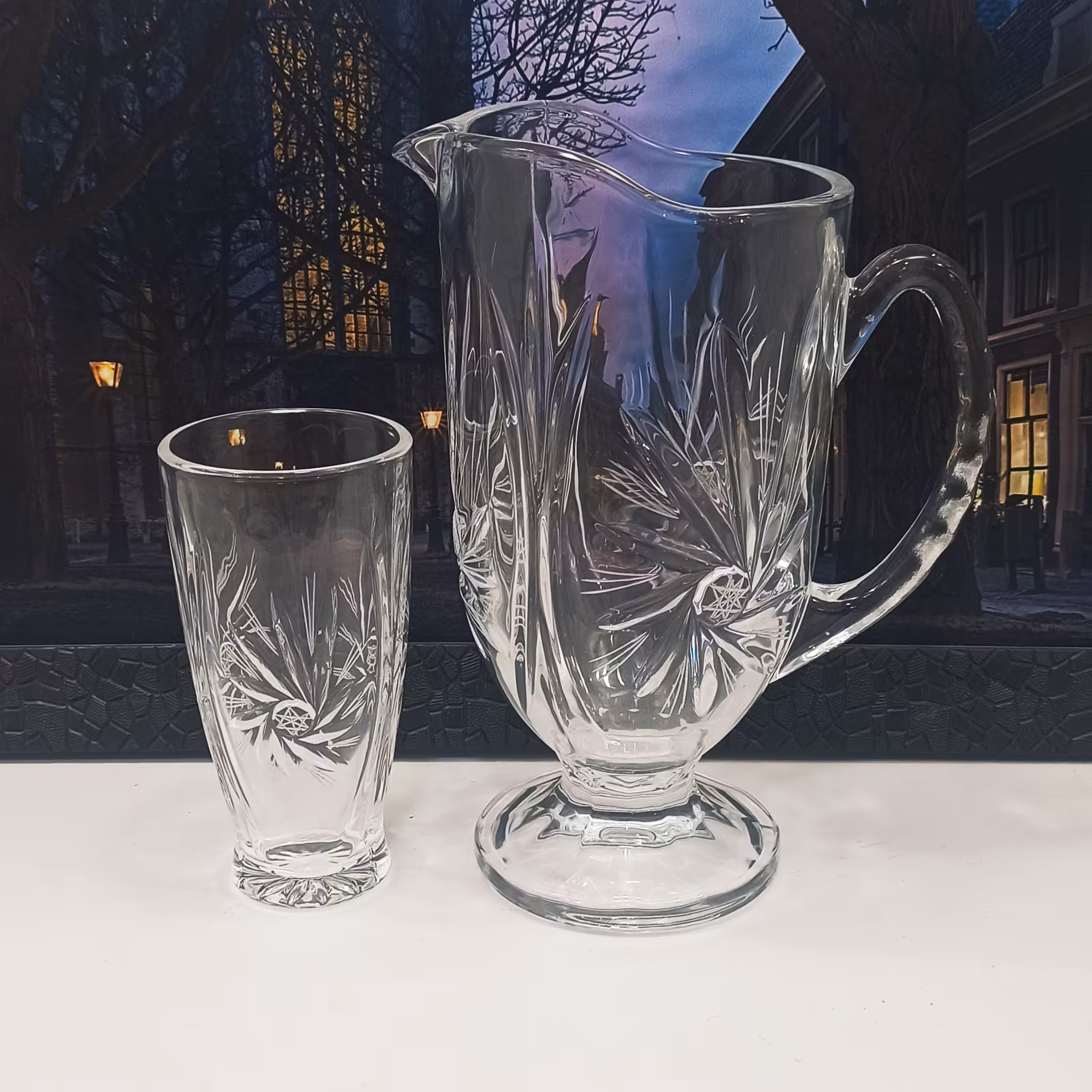 ست پارچ و لیوان خورشیدی تراش کد 232 چین