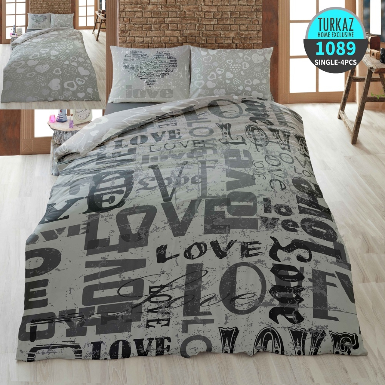 ست روتختی ترک آز کد 1089 تکنفره 4 تکه