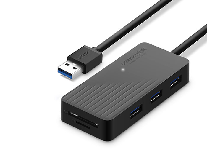 هاب یواس بی و کارتخوان یوگرین Ugreen CR132 3-Ports USB 3.0 Hub With Card Reader