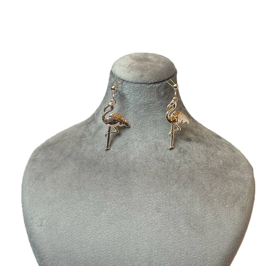 گوشواره طرح فلامینگو طلایی