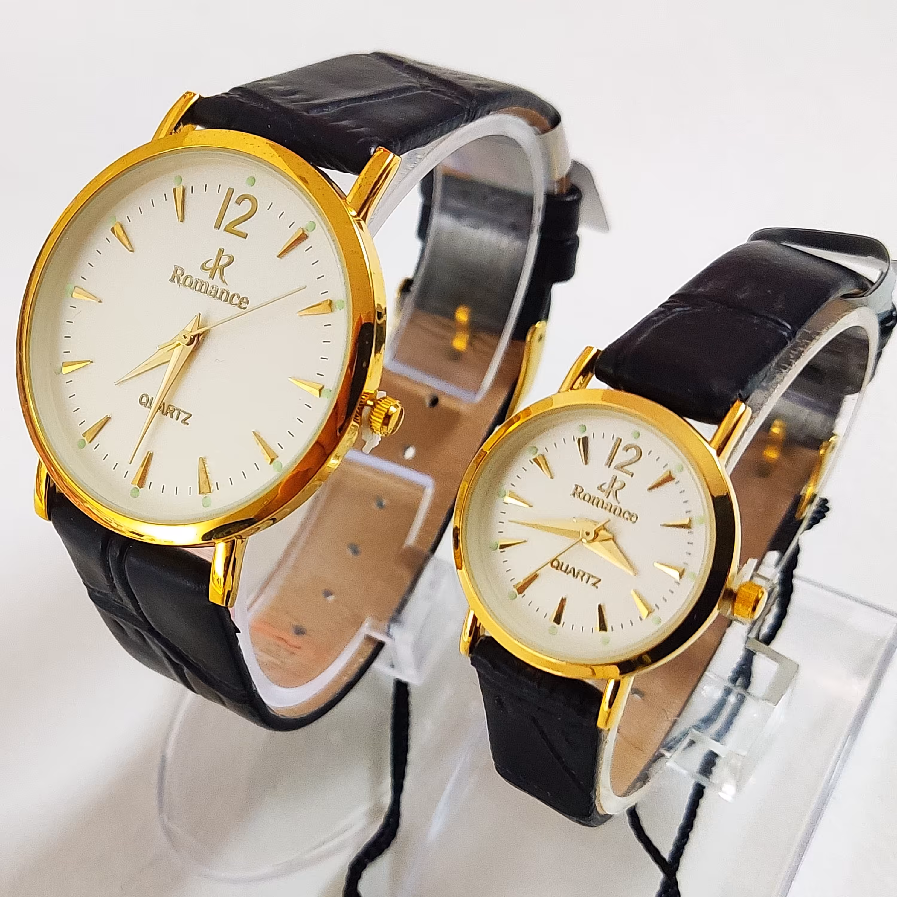 ست ساعت زنانه و مردانه Romance موتور ژاپن ضدآب بند چرم طبیعی